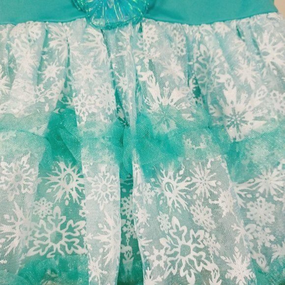 Disney Frozen Elsa Costume Dress Leggings Tutu Shoes Size Child Small 4-6 - Picture 4 of 14